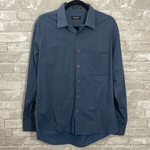 Pierre Cardin Blue Print Button Down Shirt